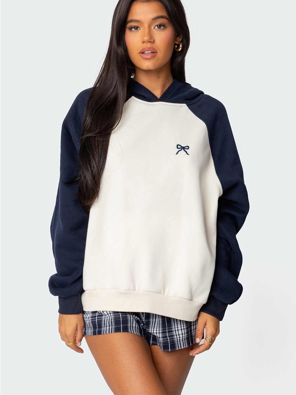 Edikted Raglan Bow Oversized Hoodie NWOT